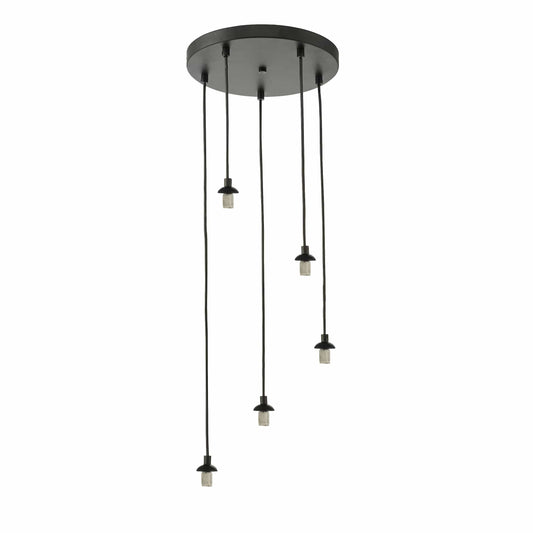 Frankie 5 Light Black Cluster Fitting Only