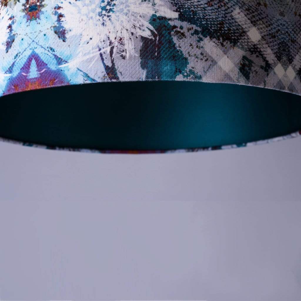 Mairi Helena Scottish Flora Shallow Pendant Shade with Deep Jungle Lining