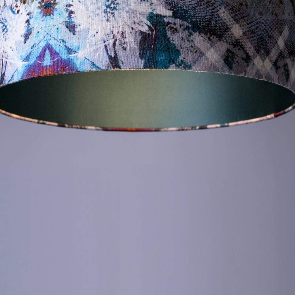 Mairi Helena Scottish Flora Shallow Pendant Shade with Deep Jungle Lining