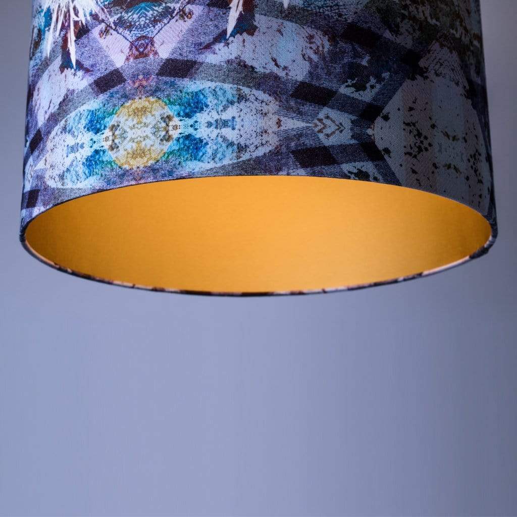 Mairi Helena Scottish Flora & Royalty Gilt Drum Shade