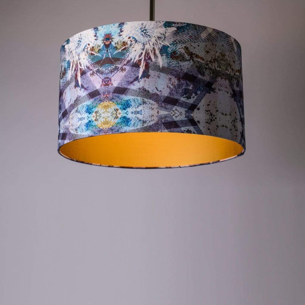 Mairi Helena Scottish Flora Drum Shade with Royalty Gilt Lining