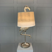 Can Can Flamingo Antique Silver Table Lamp