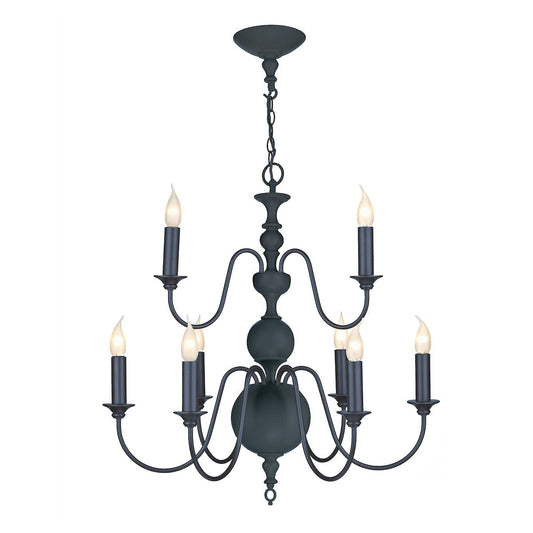 David Hunt Flemish 9 Light Smoke Blue Chandelier