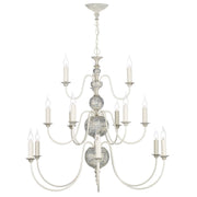 David Hunt Flemish 15 Light Pendant Distressed Powder Grey/Gold
