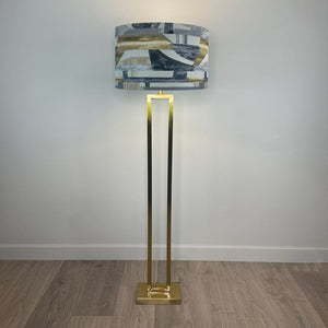 Fitzroy Matt Brass Floor Lamp with Berlin Ochre Lampshade
