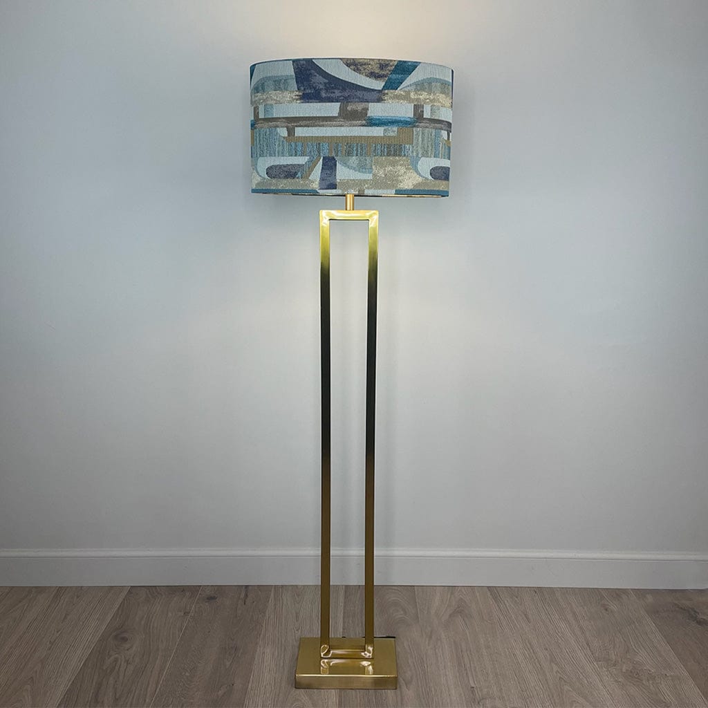 Fitzroy Gold Floor Lamp with Berlin Teal Lampshade