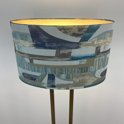 Fitzroy Gold Floor Lamp with Berlin Teal Lampshade