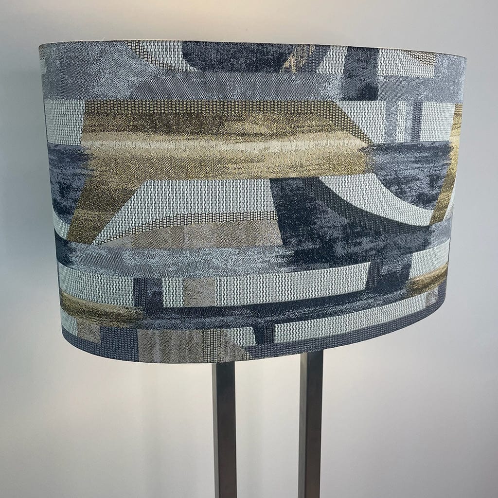 Fitzroy Brushed Steel Floor Lamp with Berlin Ochre Shade