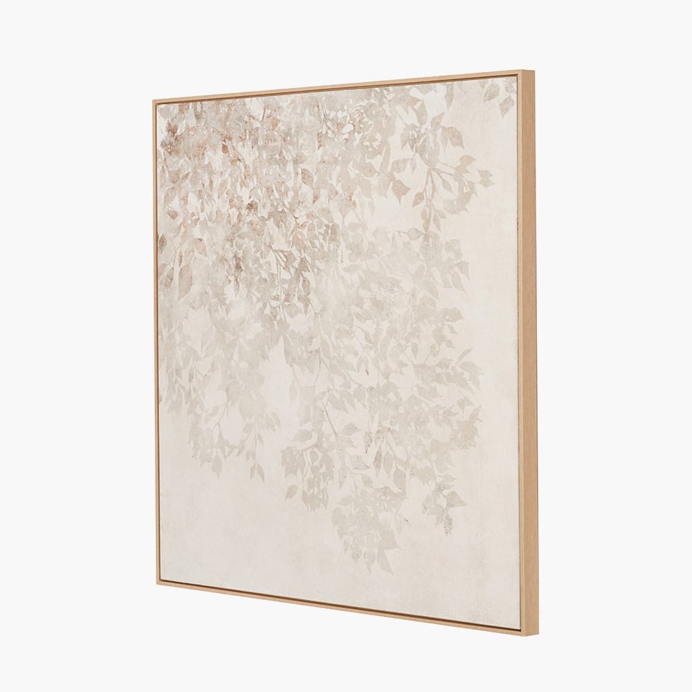Floral Square Canvas with Natural Frame