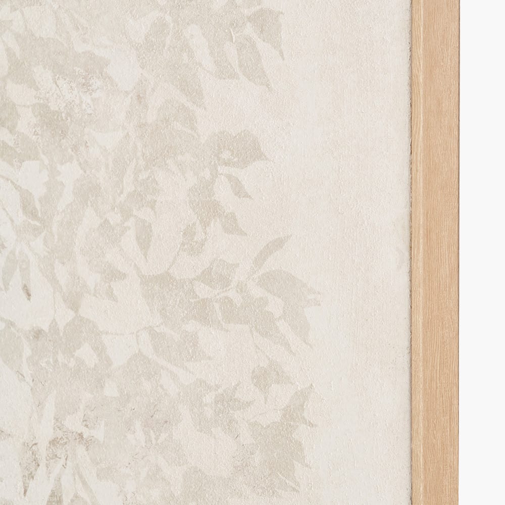 Floral Square Canvas with Natural Frame