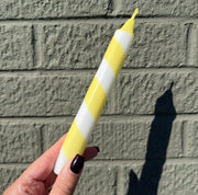 White & Yellow Stripe Candle