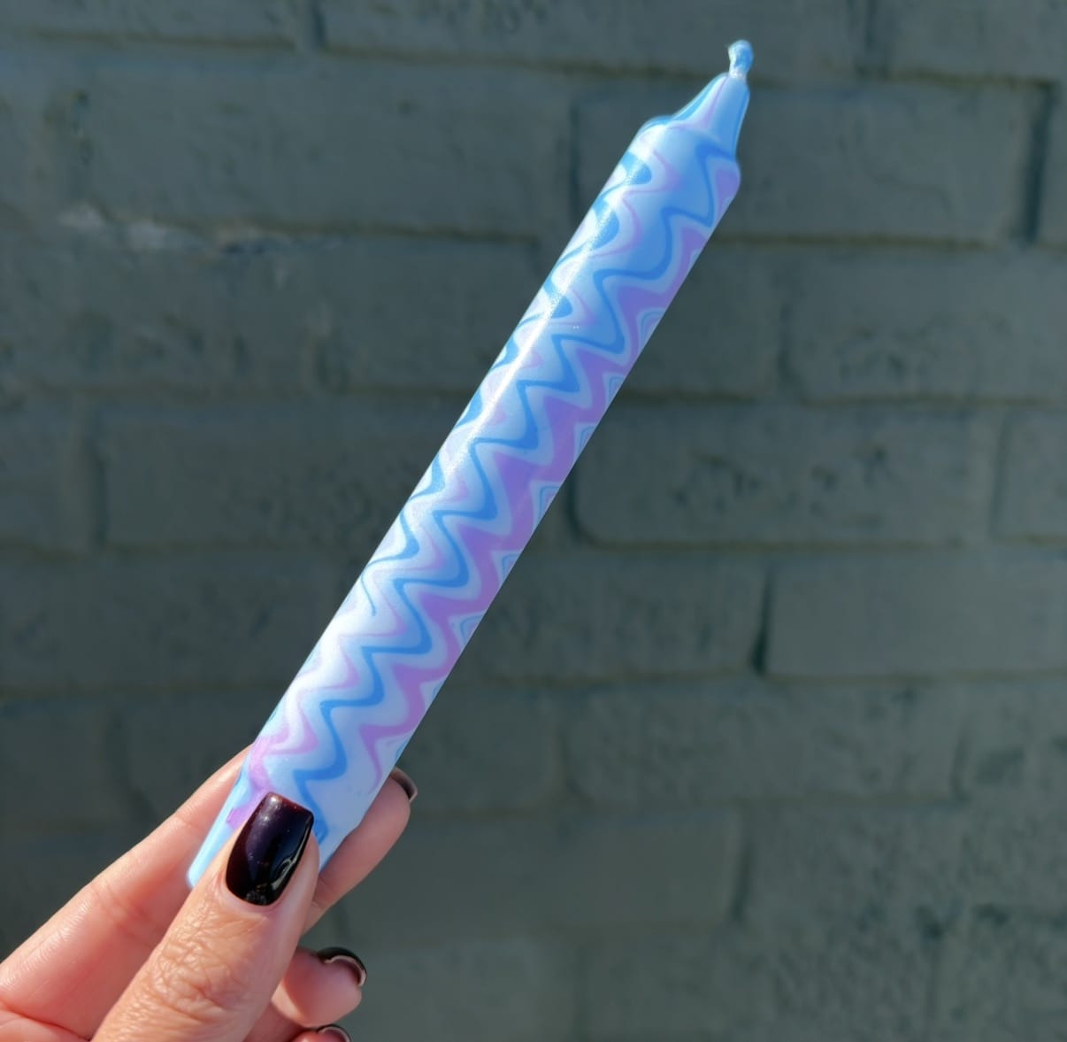 Blue & Purple Wavy Candle