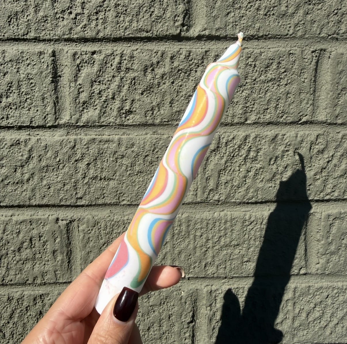 Rainbow Wavy Candle
