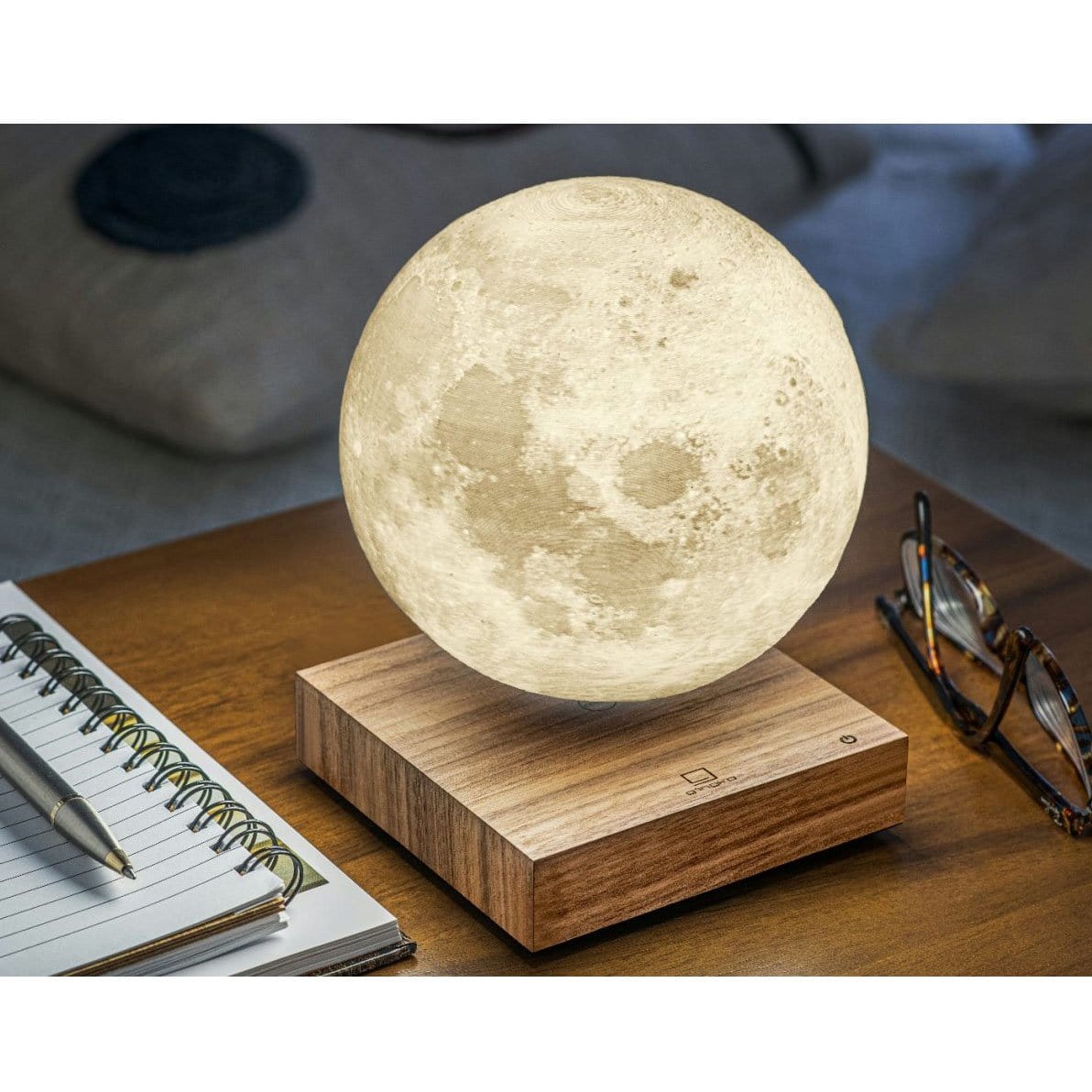 Smart Moon Natural Walnut Wood Lamp