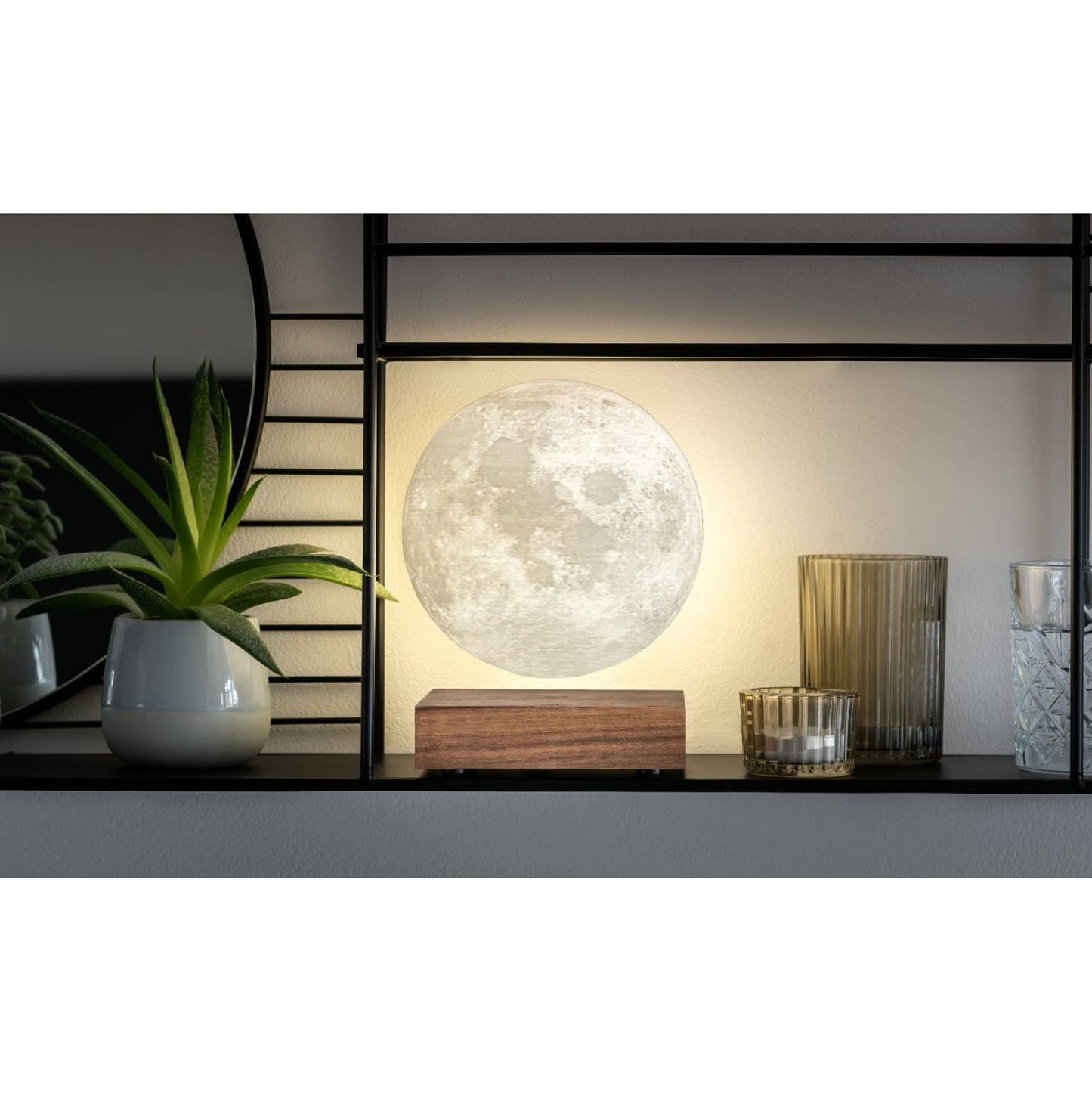 Smart Moon Natural Walnut Wood Lamp