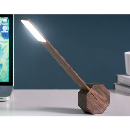 Octagon Walnut One LED Desk Lamp