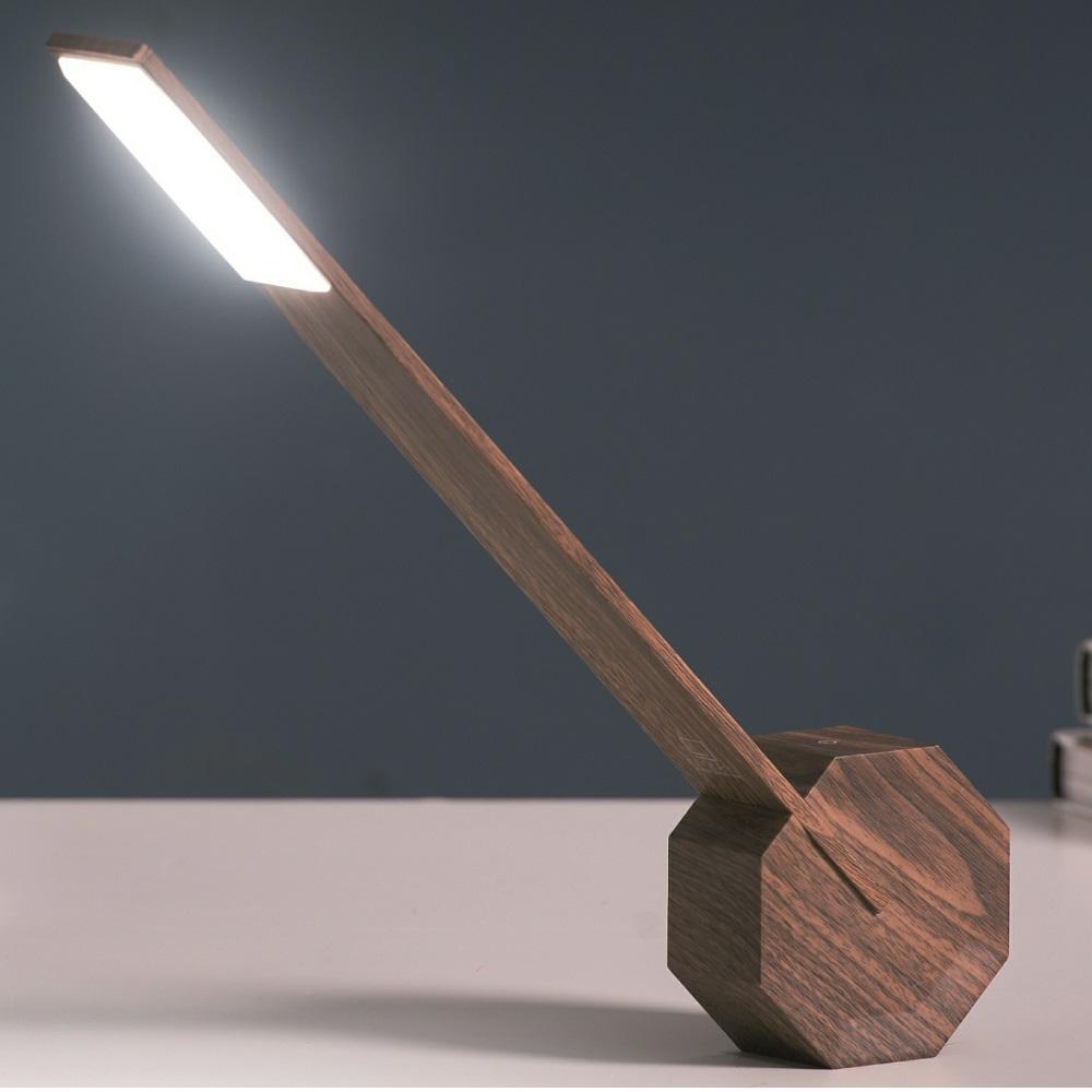 Octagon One LED Desk Lamp Walnut