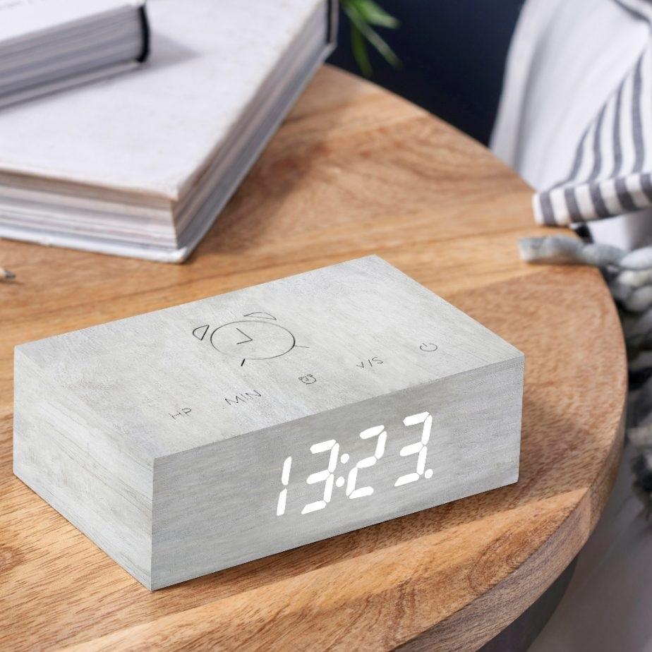 Flip Click Clock White Birch