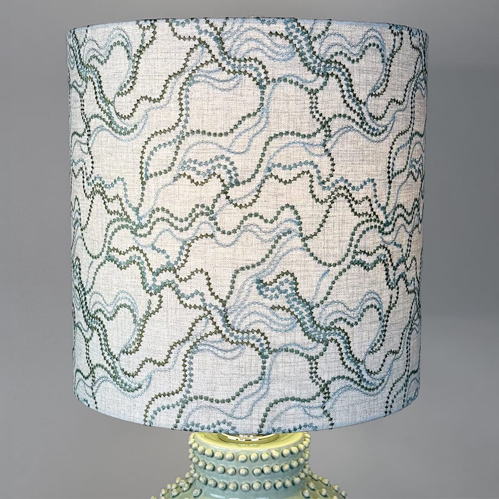 Pastel Green Beaded Lamp with Bespoke Lampshade