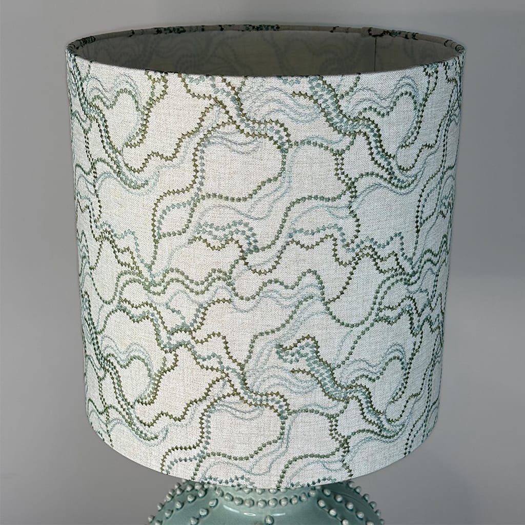 Pastel Green Beaded Lamp with Bespoke Lampshade