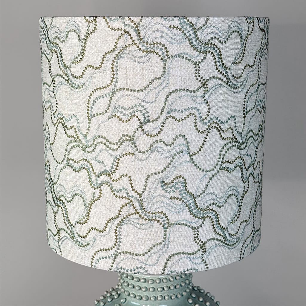 Pastel Green Beaded Lamp with Bespoke Lampshade