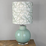 Pastel Green Beaded Lamp with Bespoke Lampshade