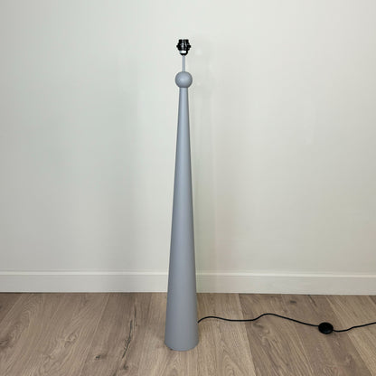 Grey Painted Wooden Floor Lamp with Stratus Charcoal Shade