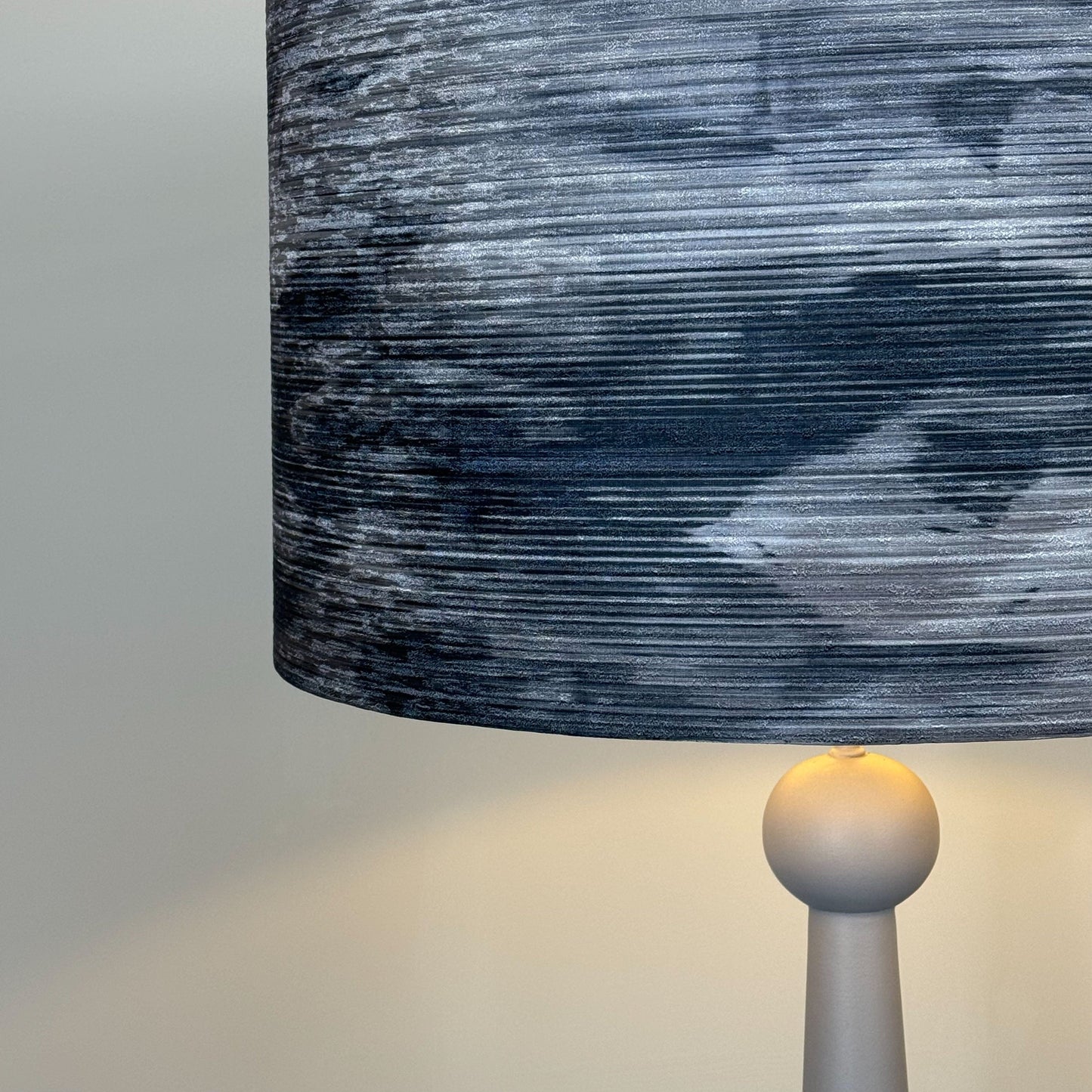 Grey Painted Wooden Floor Lamp with Stratus Charcoal Shade