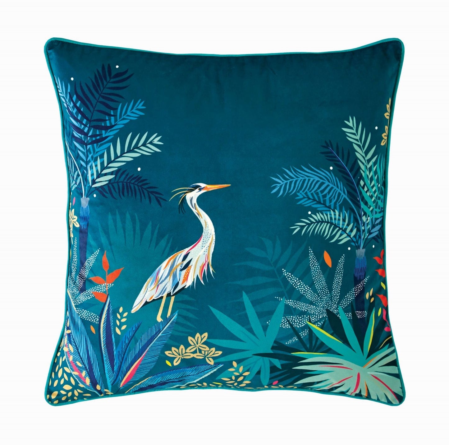 Heron Teal Cushion 50cm x 50cm