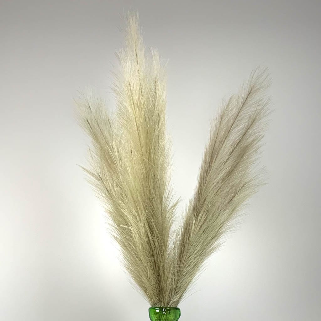 Bleached Large Faux Pampas Grass Stem (Set of 3)