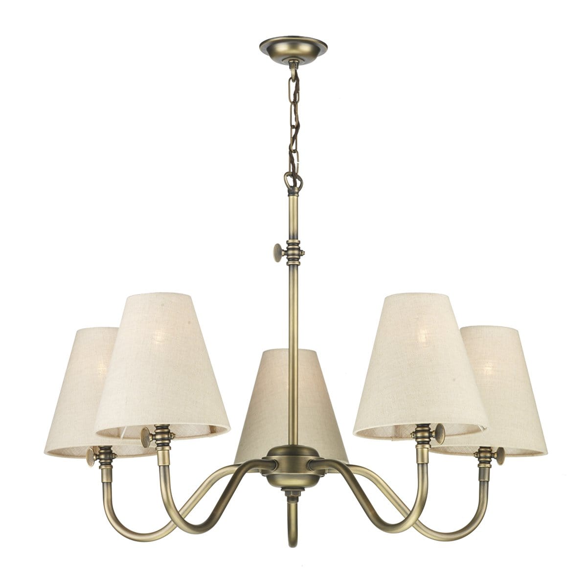 David Hunt Hicks 5 Light Pendant Antique Brass