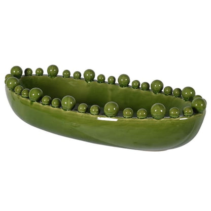 Green Bobble Oval Bowl