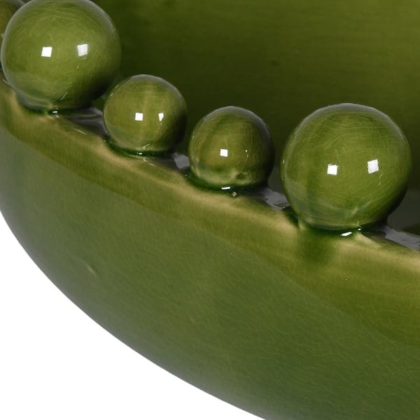 Green Bobble Oval Bowl