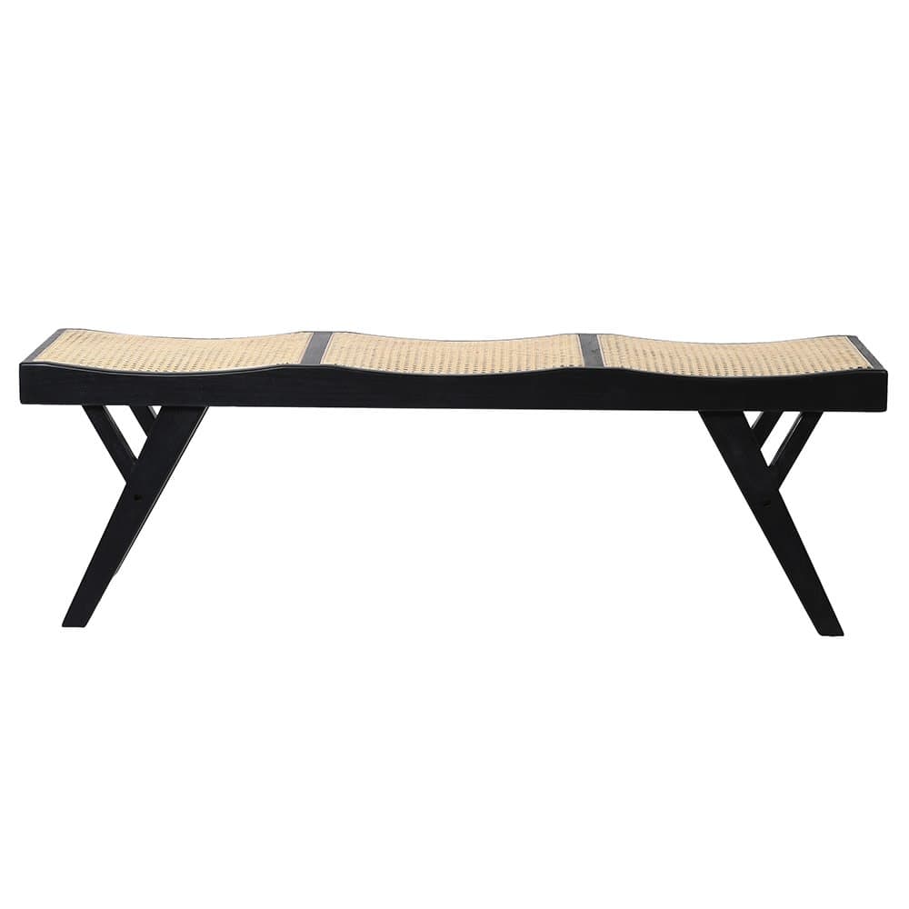 Black Bergere Bench