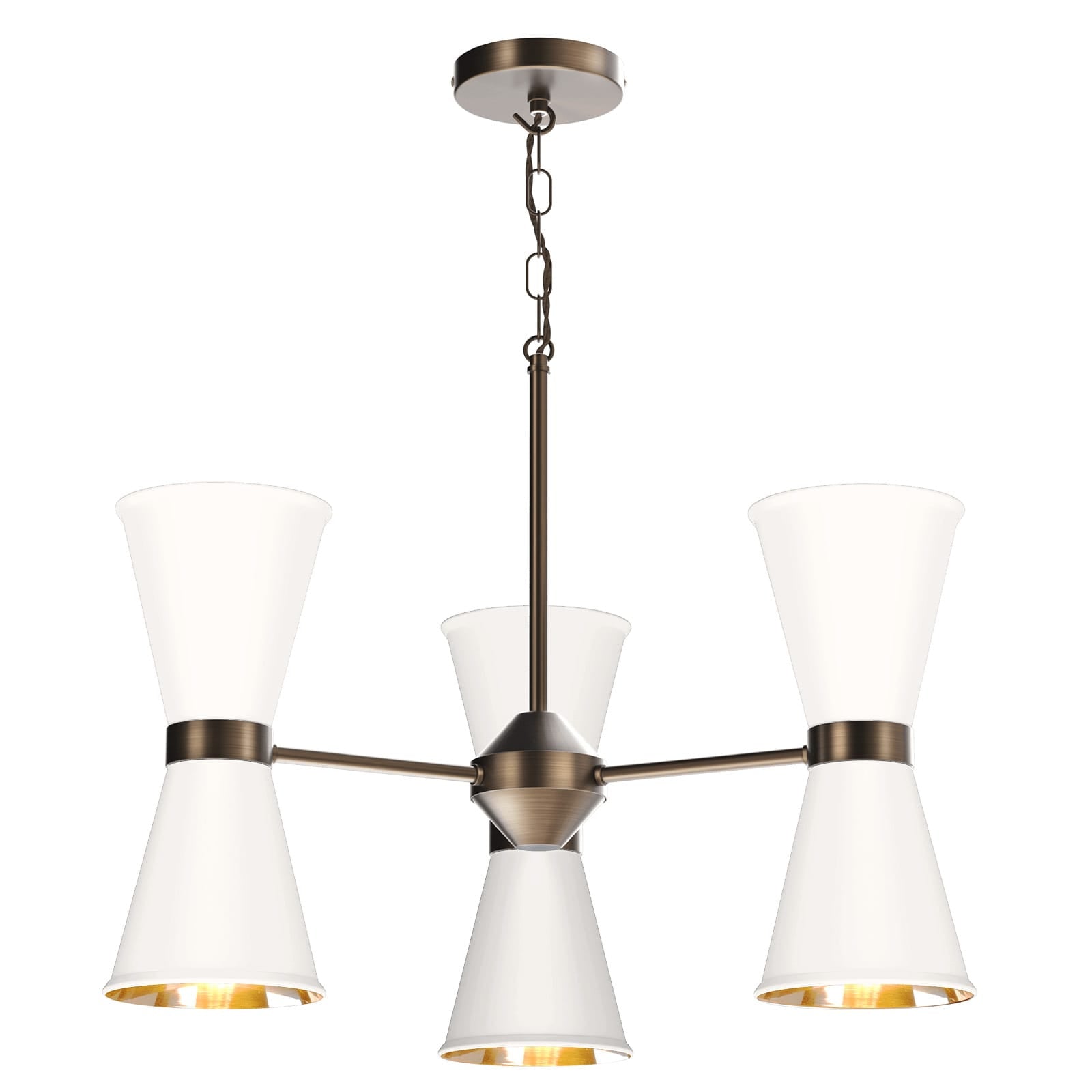 David Hunt Hyde 6 Light Antique Brass Pendant - Choose Your Shades