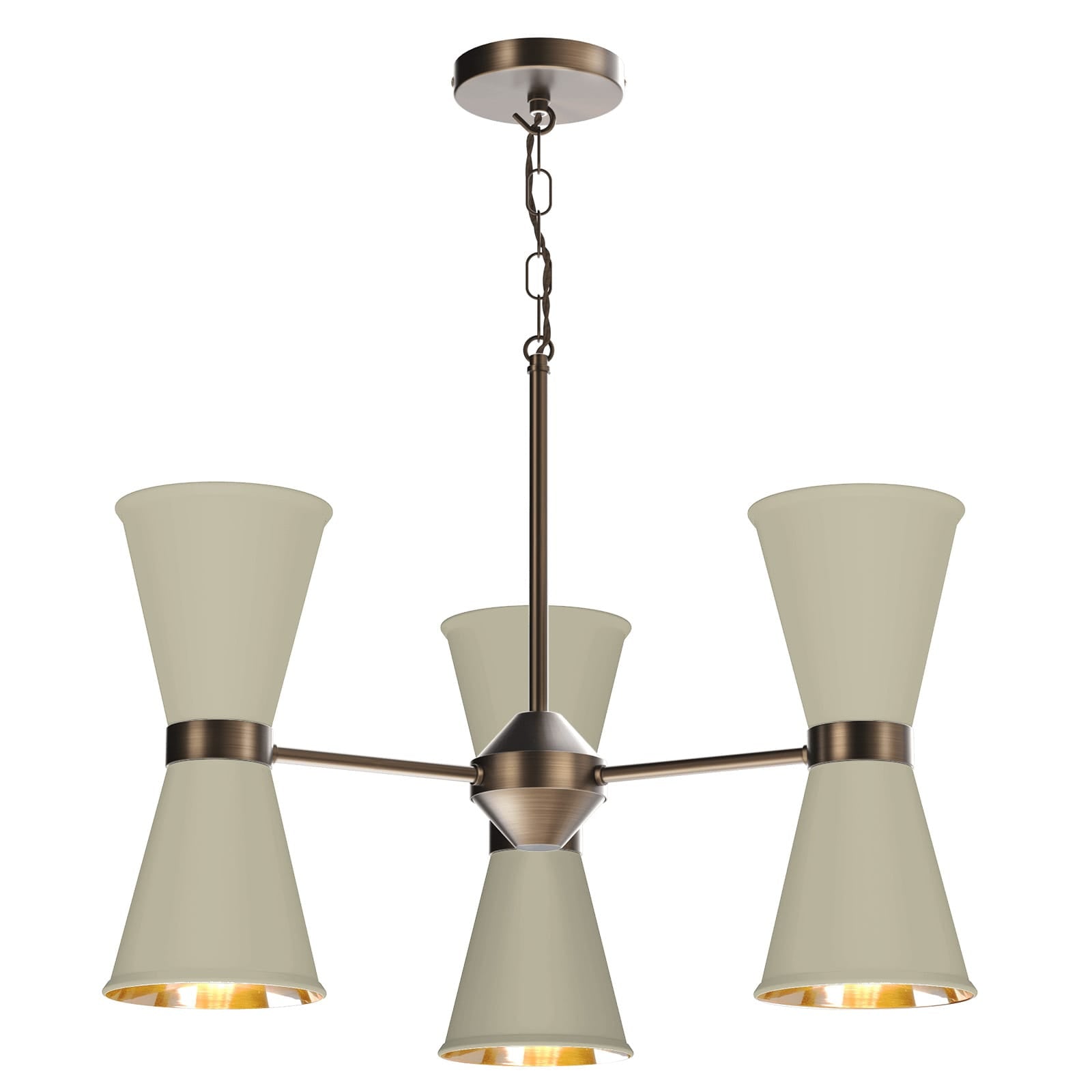 David Hunt Hyde 6 Light Antique Brass Pendant - Choose Your Shades