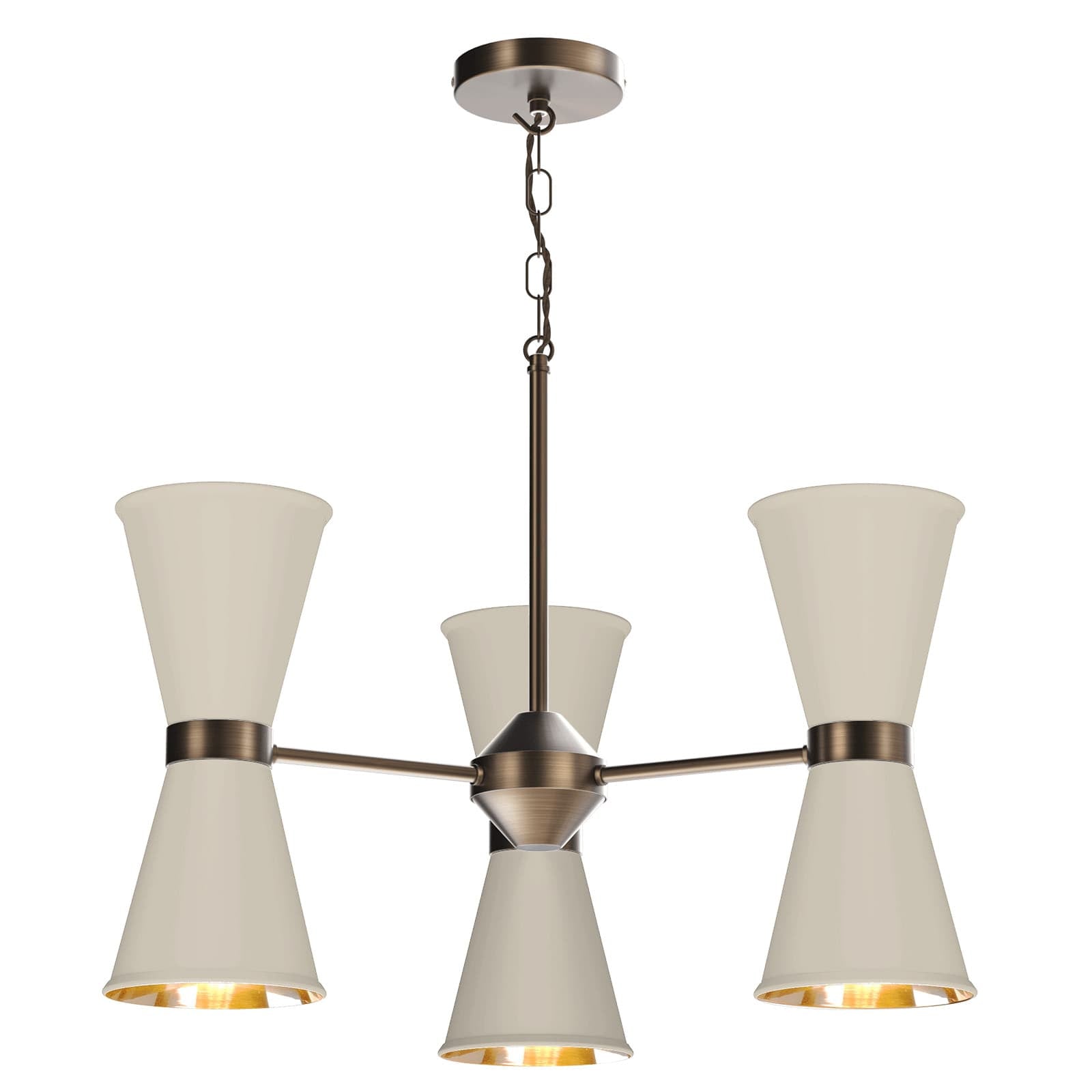 David Hunt Hyde 6 Light Antique Brass Pendant - Choose Your Shades