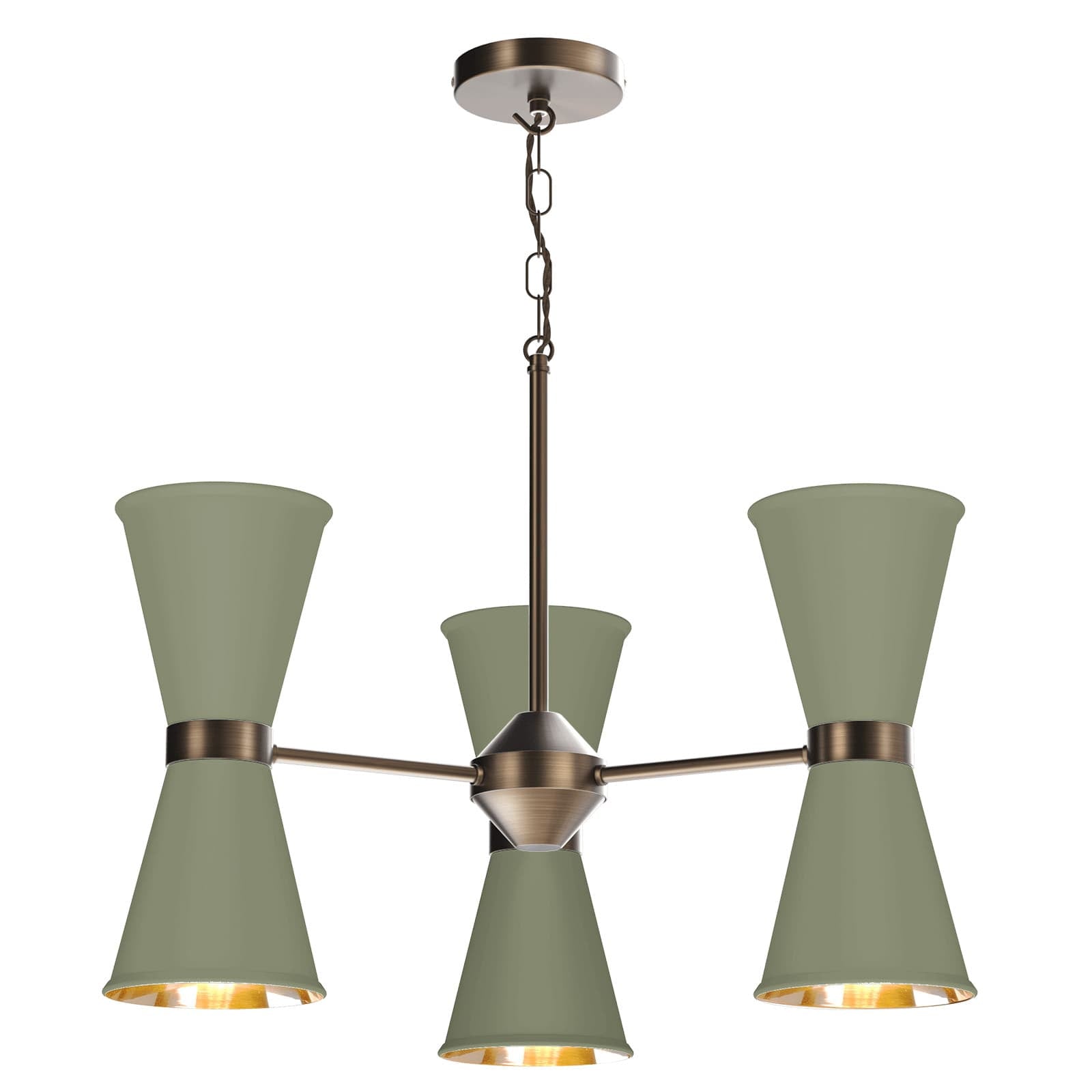 David Hunt Hyde 6 Light Antique Brass Pendant - Choose Your Shades