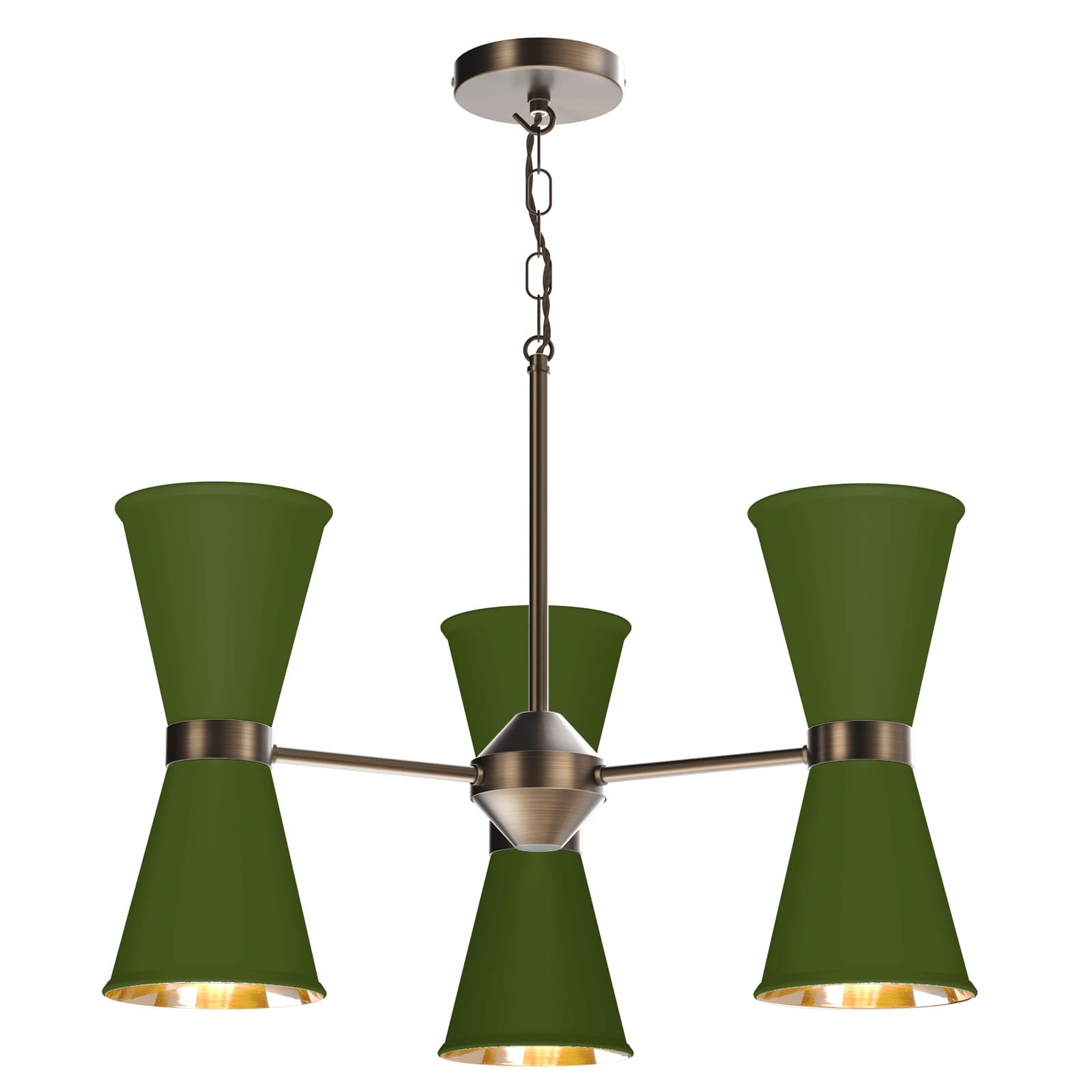 David Hunt Hyde 6 Light Antique Brass Pendant - Choose Your Shades