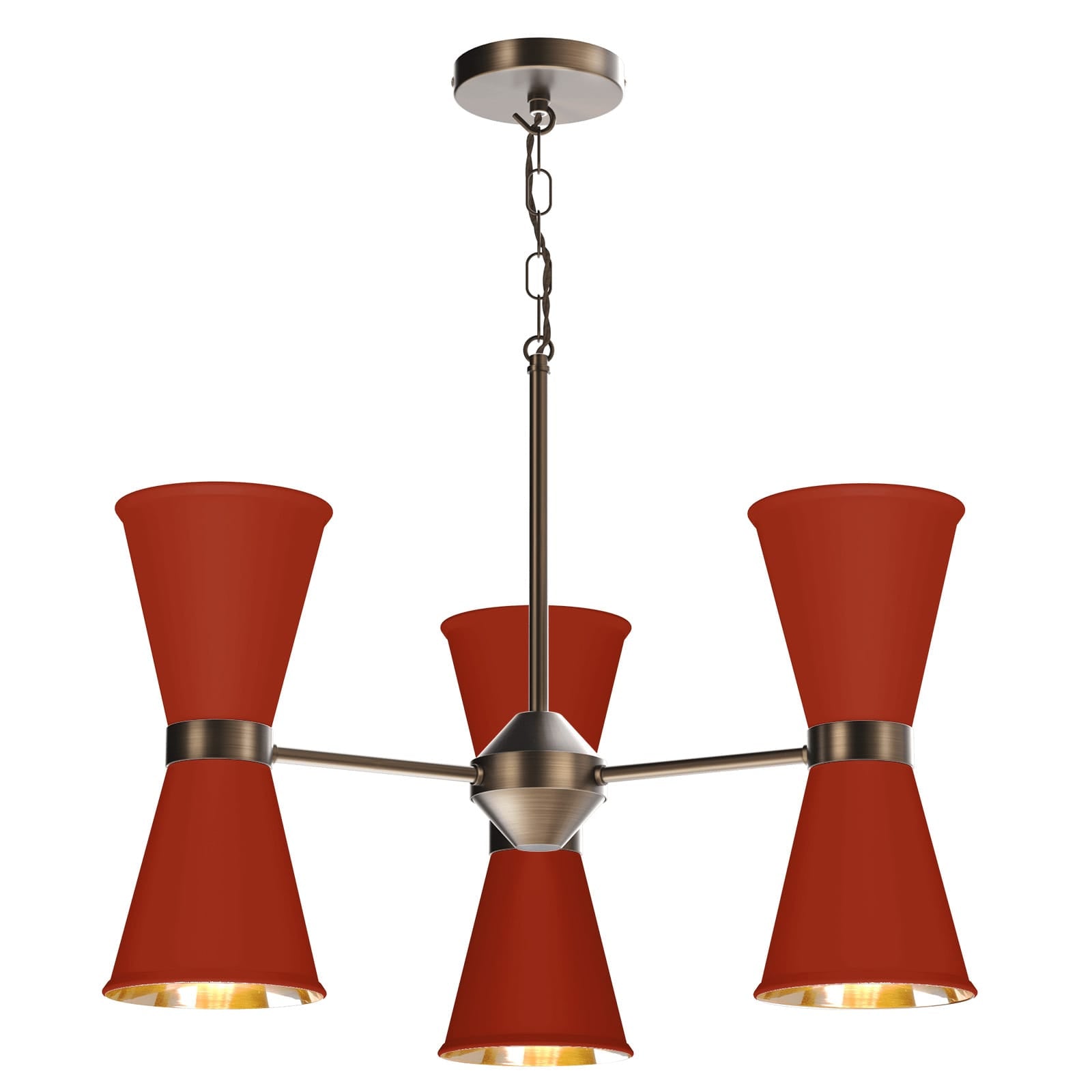 David Hunt Hyde 6 Light Antique Brass Pendant - Choose Your Shades