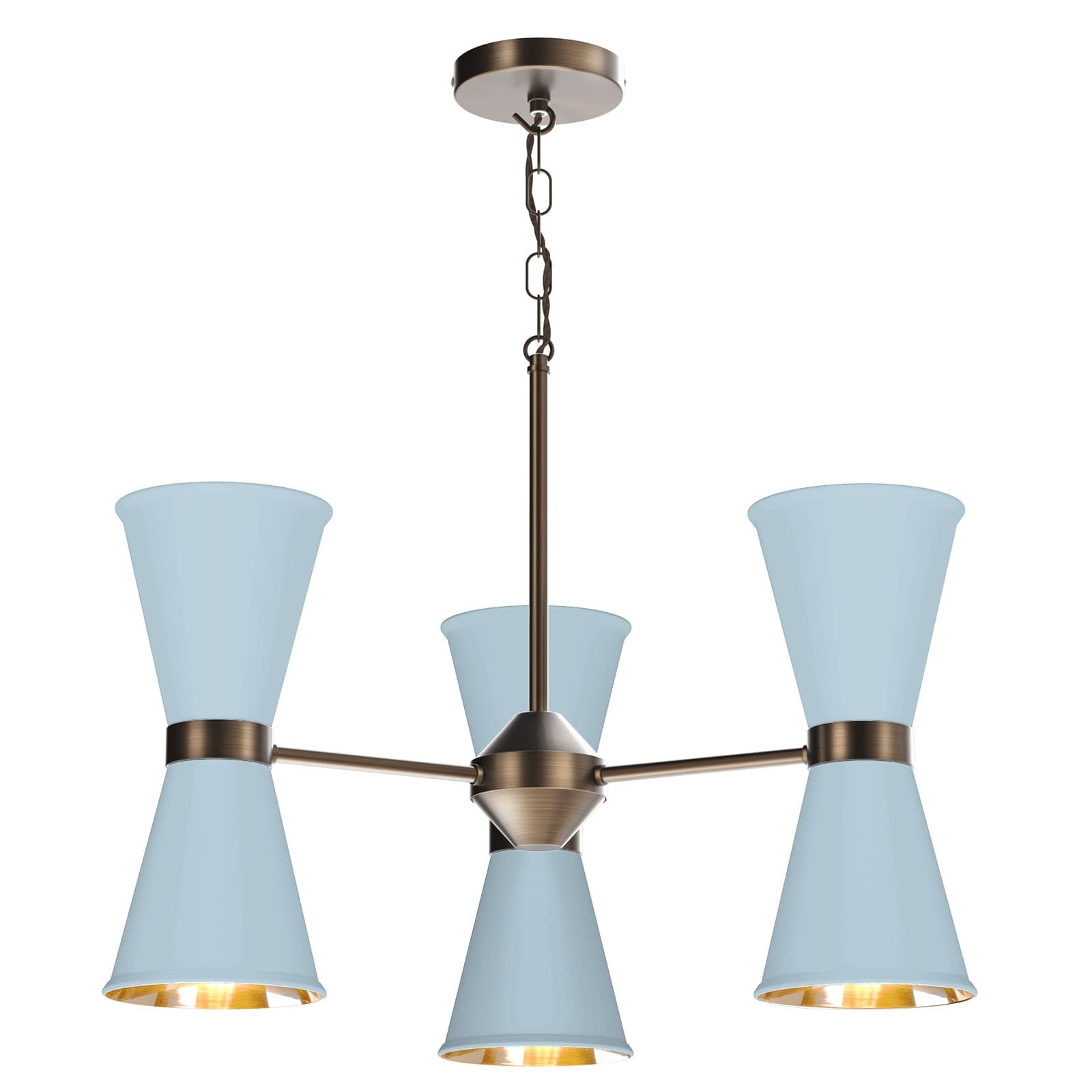 David Hunt Hyde 6 Light Antique Brass Pendant - Choose Your Shades