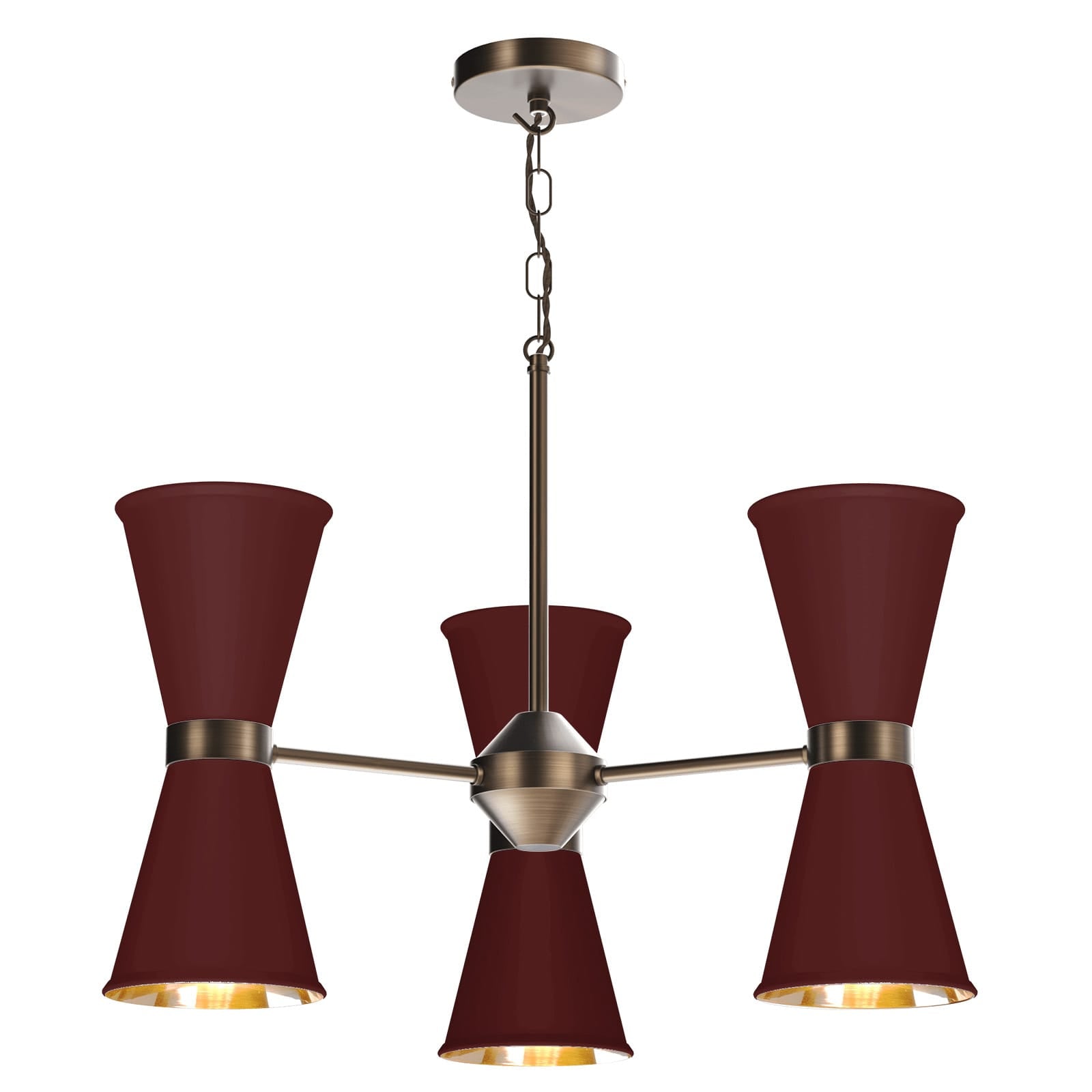 David Hunt Hyde 6 Light Antique Brass Pendant - Choose Your Shades