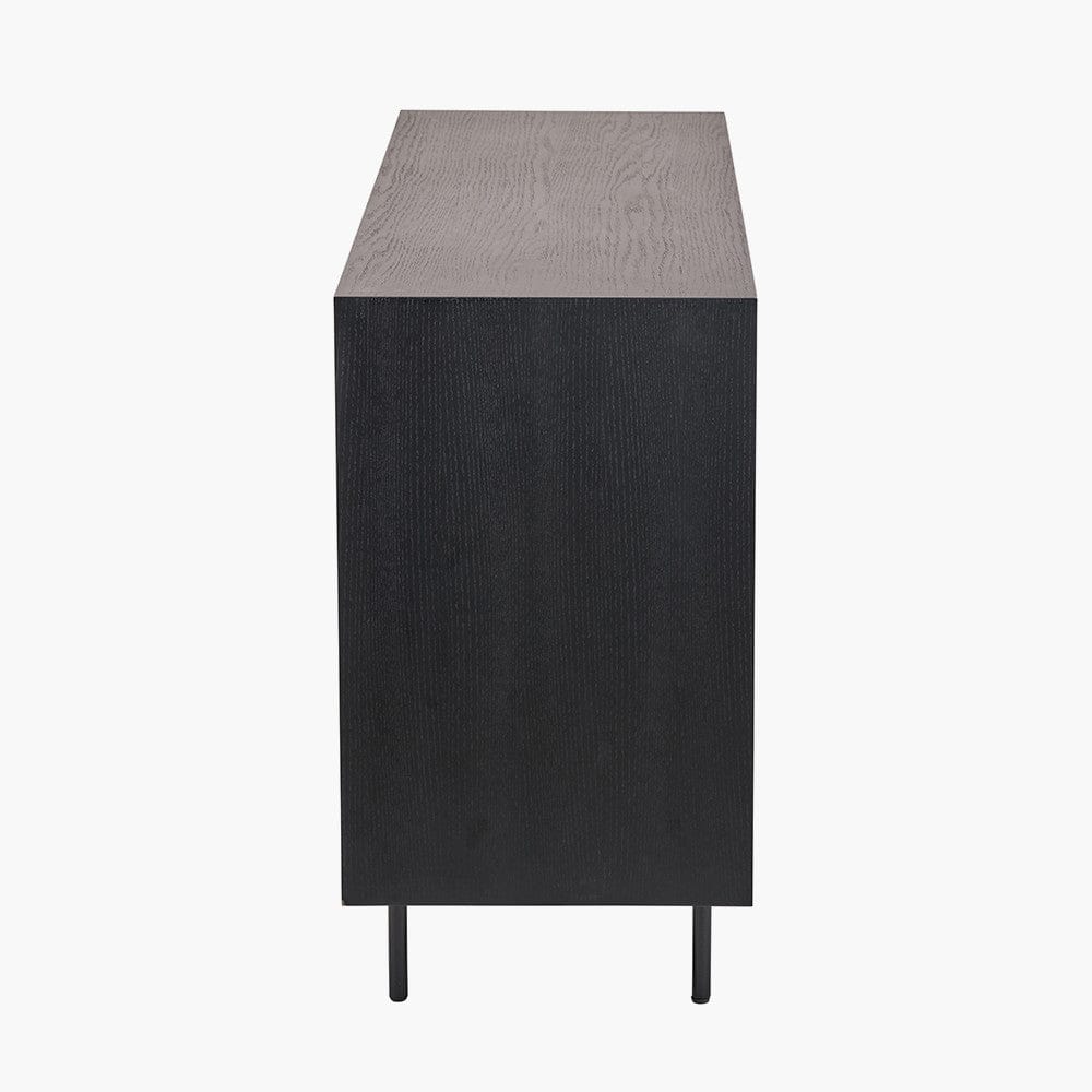 Hailee Black and Natural Chevron Oak Sideboard