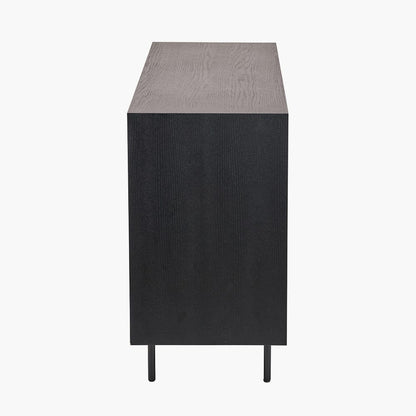 Hailee Black and Natural Chevron Oak Sideboard