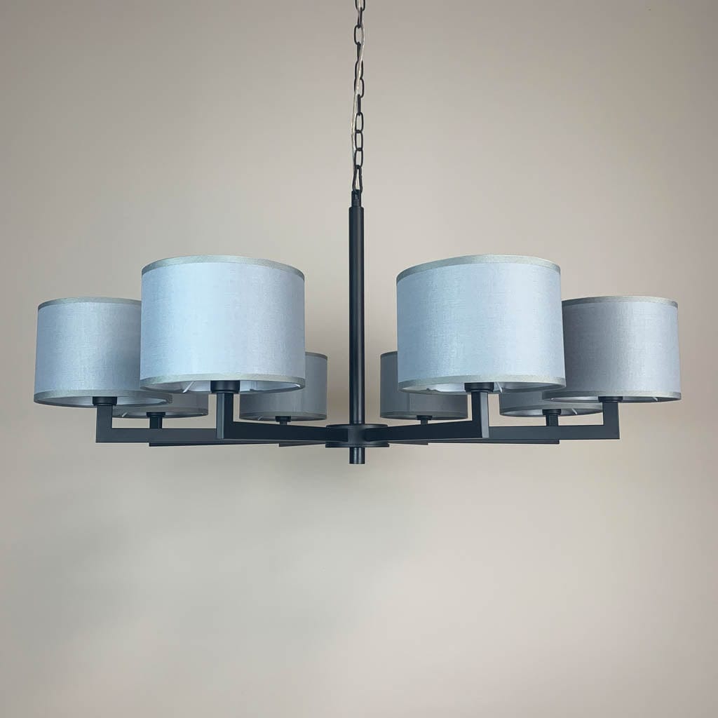 Hallburn Large Matt Black 8 Light Ceiling Fitting