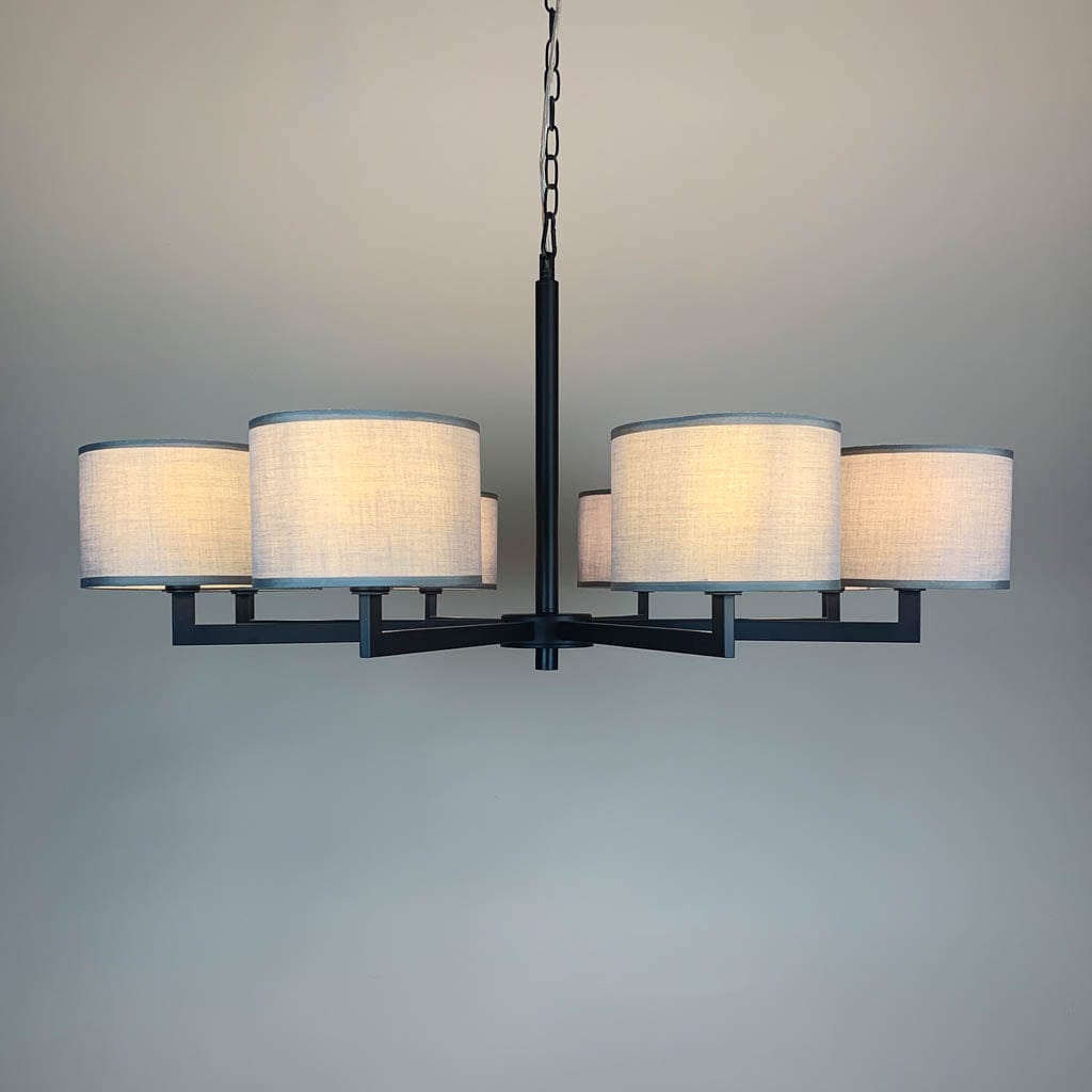 Hallburn Large Matt Black 8 Light Ceiling Fitting