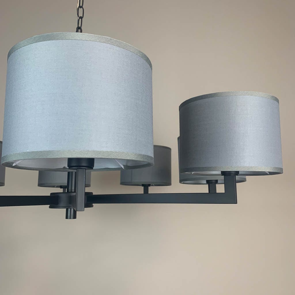 Hallburn Large Matt Black 8 Light Ceiling Fitting