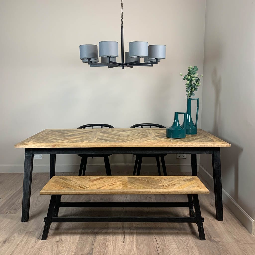 Hallburn Large Matt Black 8 Light Ceiling Fitting