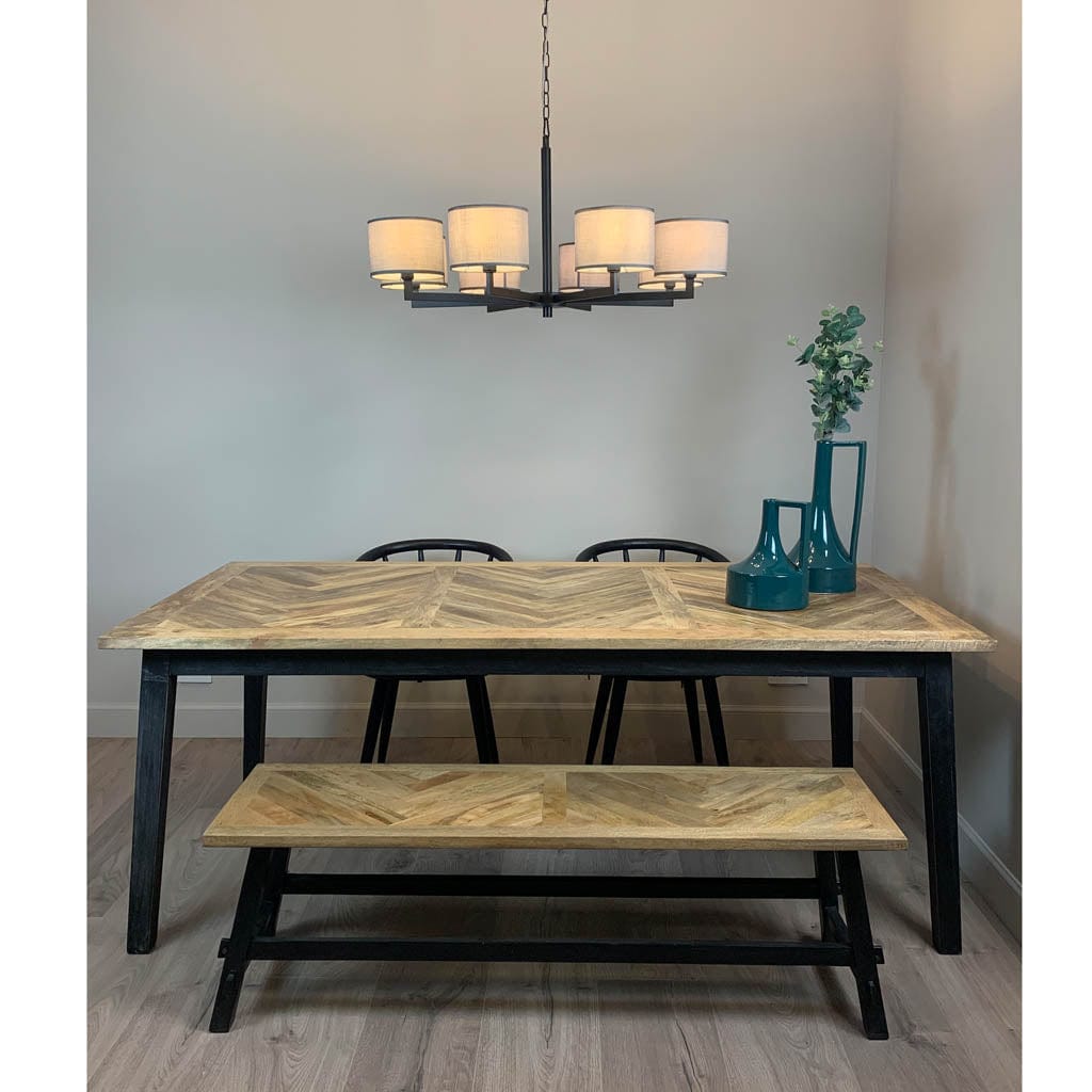 Hallburn Large Matt Black 8 Light Ceiling Fitting