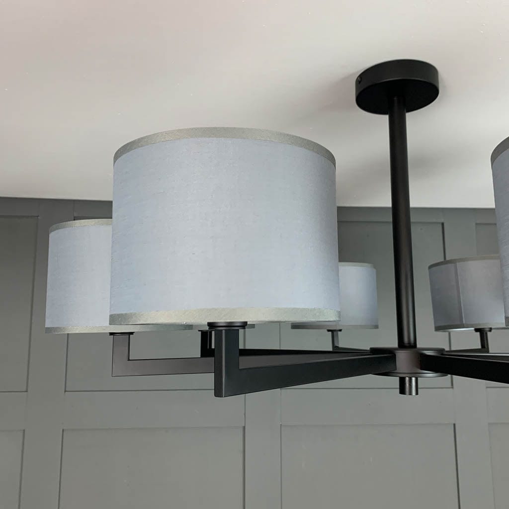 Hallburn Large Matt Black 8 Light Ceiling Fitting